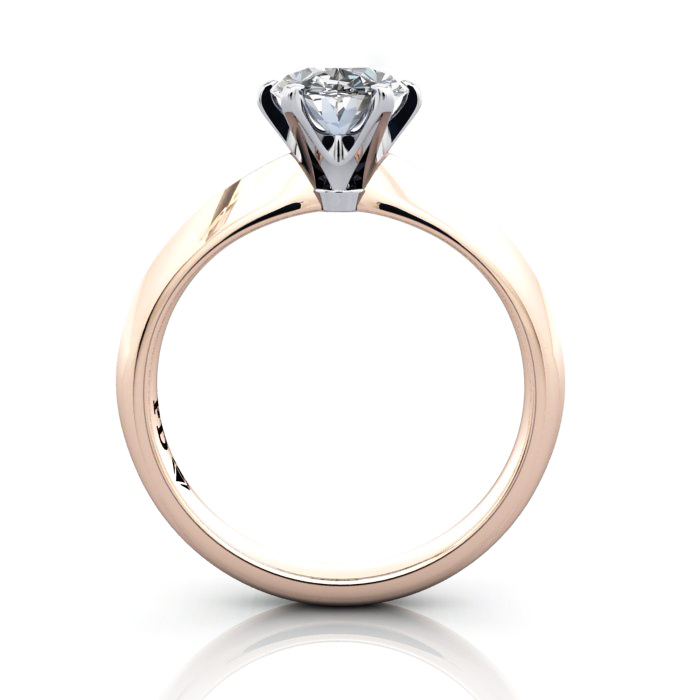 Oval Cut Solitaire Diamond Ring Rose Gold RS49 TF Oval Cut Solitaire Diamond Ring Rose Gold RS49 TF