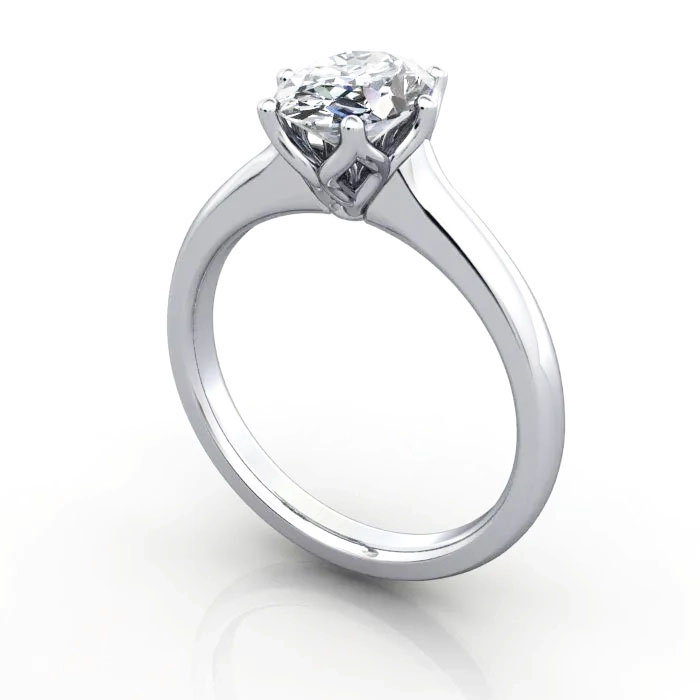 Oval Cut Solitaire Diamond Ring White Gold RS19 3D Oval Cut Solitaire Diamond Ring White Gold RS19 3D