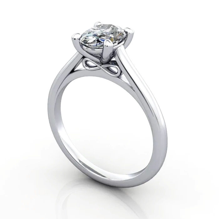 Oval Cut Solitaire Diamond Ring White Gold RS34 3D Oval Cut Solitaire Diamond Ring White Gold RS34 3D