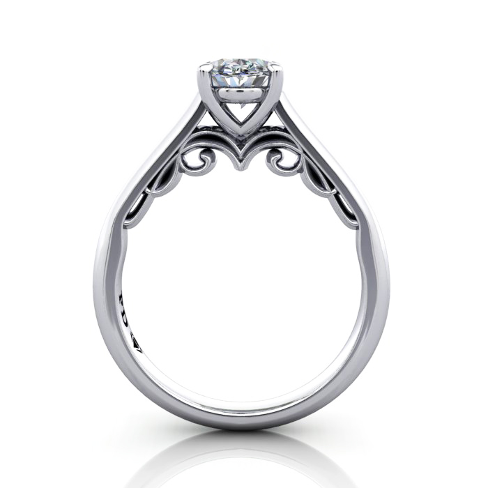 Oval Cut Solitaire Diamond Ring White Gold RS35 TF Oval Cut Solitaire Diamond Ring White Gold RS35 TF