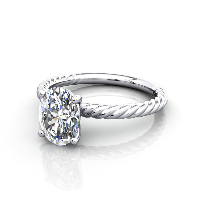 Oval Cut Solitaire Diamond Ring White Gold RS38 LF Oval Cut Solitaire Diamond Ring White Gold RS38 LF
