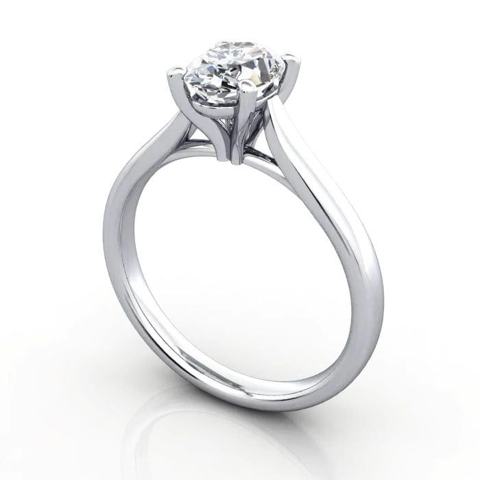 Oval Cut Solitaire Diamond Ring White Gold RS41 3D Oval Cut Solitaire Diamond Ring White Gold RS41 3D