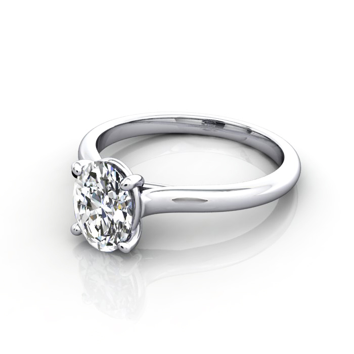 Oval Cut Solitaire Diamond Ring White Gold RS44 LF Oval Cut Solitaire Diamond Ring White Gold RS44 LF