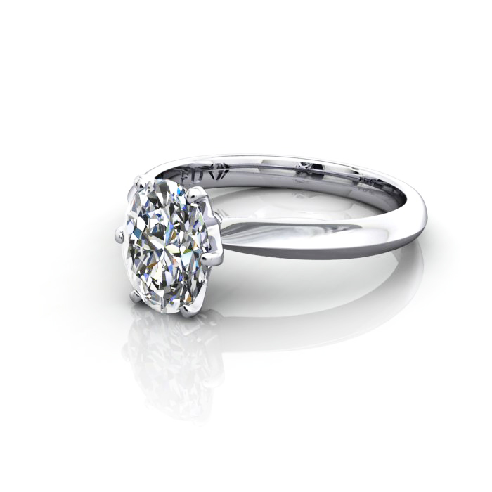 Oval Cut Solitaire Diamond Ring White Gold RS49 LF Oval Cut Solitaire Diamond Ring White Gold RS49 LF