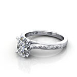 Oval Cut Solitaire Diamond Ring White Gold RS50 LF