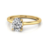 Oval Cut Solitaire Diamond Ring Yellow Gold RS1 LF
