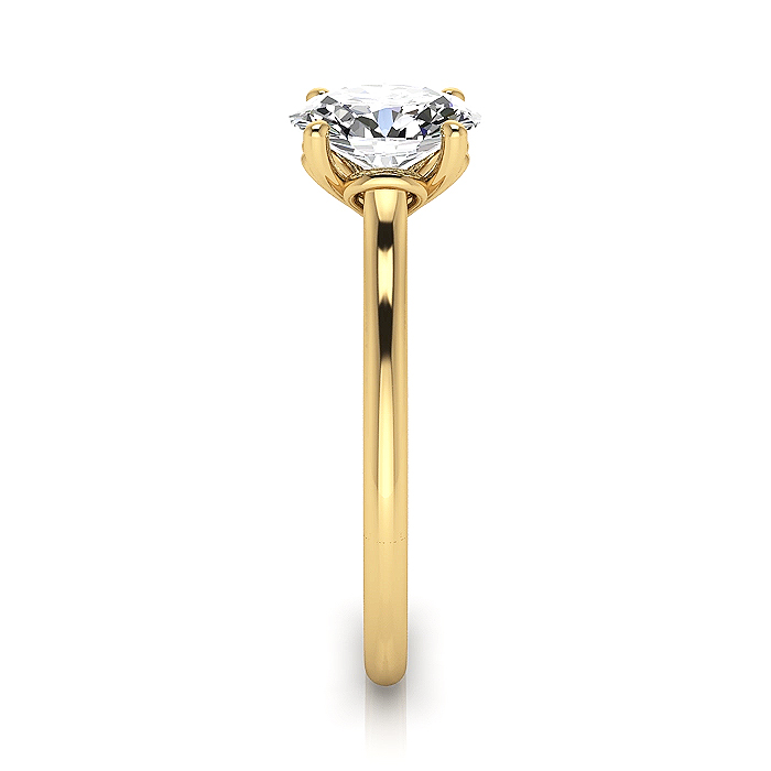 Oval Cut Solitaire Diamond Ring Yellow Gold RS1 SV