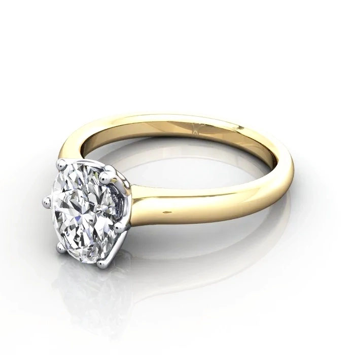 Oval Cut Solitaire Diamond Ring Yellow Gold RS19 LF Oval Cut Solitaire Diamond Ring Yellow Gold RS19 LF