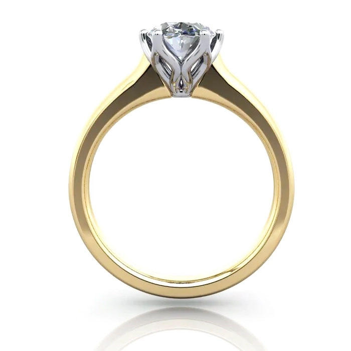 Oval Cut Solitaire Diamond Ring Yellow Gold RS19 TF Oval Cut Solitaire Diamond Ring Yellow Gold RS19 TF