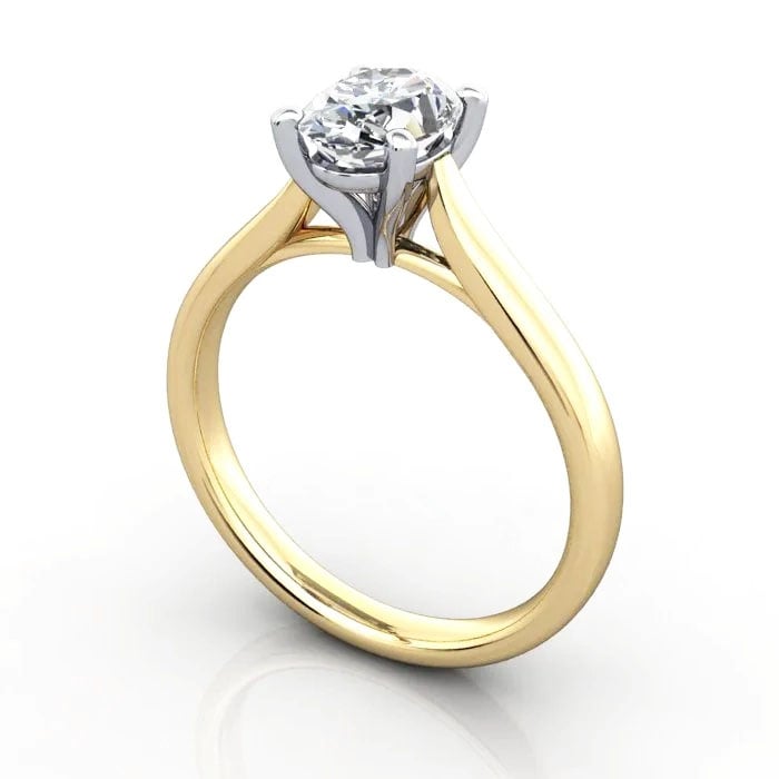 Oval Cut Solitaire Diamond Ring Yellow Gold RS41 3D Oval Cut Solitaire Diamond Ring Yellow Gold RS41 3D