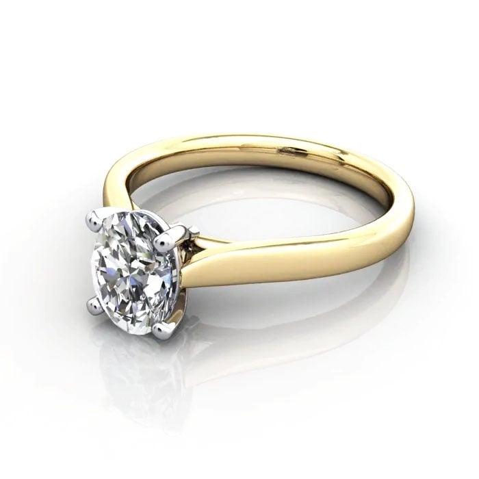 Oval Cut Solitaire Diamond Ring Yellow Gold RS41 LF Oval Cut Solitaire Diamond Ring Yellow Gold RS41 LF