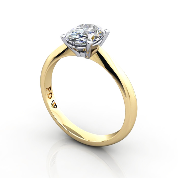 Oval Cut Solitaire Diamond Ring Yellow Gold RS48 3D Oval Cut Solitaire Diamond Ring Yellow Gold RS48 3D