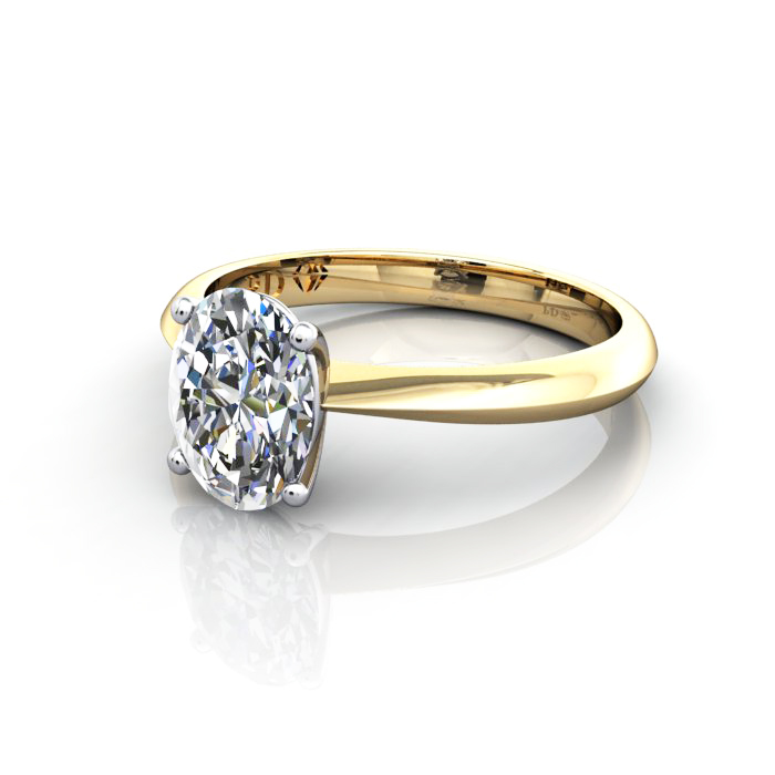 Oval Cut Solitaire Diamond Ring Yellow Gold RS48 LF Oval Cut Solitaire Diamond Ring Yellow Gold RS48 LF