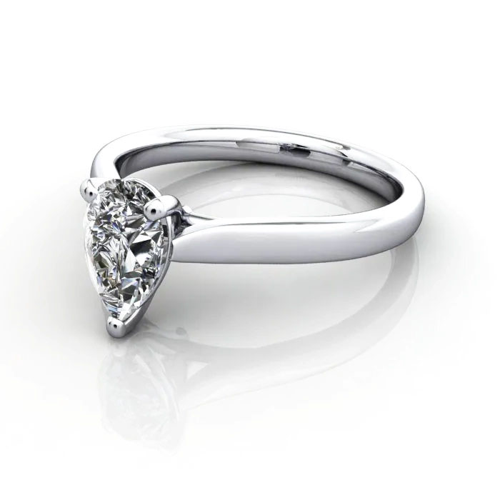 Pear Cut Solitaire Diamond Ring Platinum RS41 LF Pear Cut Solitaire Diamond Ring Platinum RS41 LF