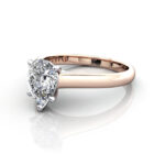 Pear Cut Solitaire Diamond Ring Rose Gold RS34 LF