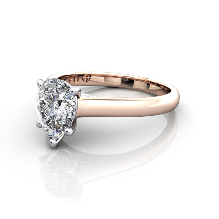 Pear Cut Solitaire Diamond Ring Rose Gold RS34 LF