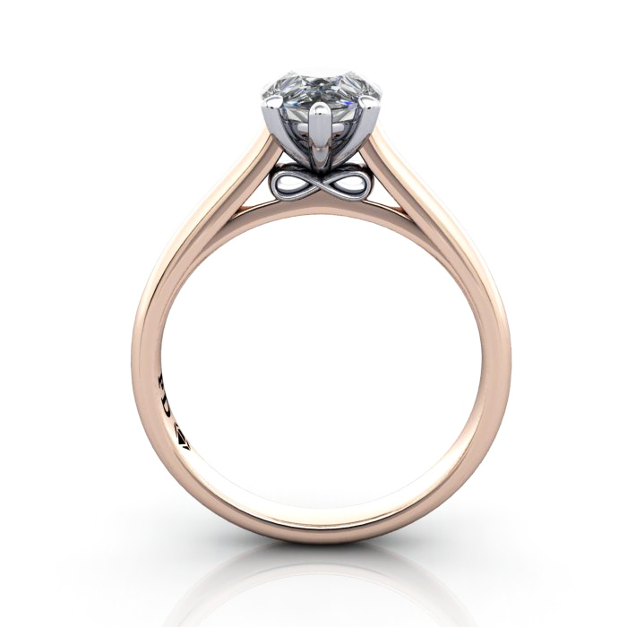 Pear Cut Solitaire Diamond Ring Rose Gold RS34 TF