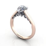 Pear Cut Solitaire Diamond Ring Rose Gold RS35 3D Pear Cut Solitaire Diamond Ring Rose Gold RS35 3D