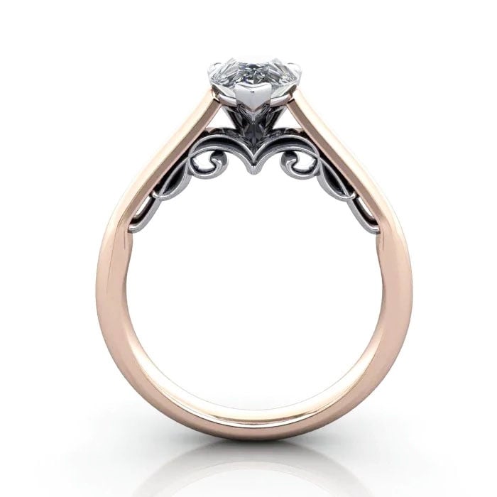 Pear Cut Solitaire Diamond Ring Rose Gold RS35 TF Pear Cut Solitaire Diamond Ring Rose Gold RS35 TF