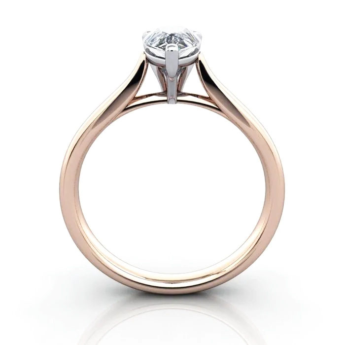 Pear Cut Solitaire Diamond Ring Rose Gold RS41 TF Pear Cut Solitaire Diamond Ring Rose Gold RS41 TF