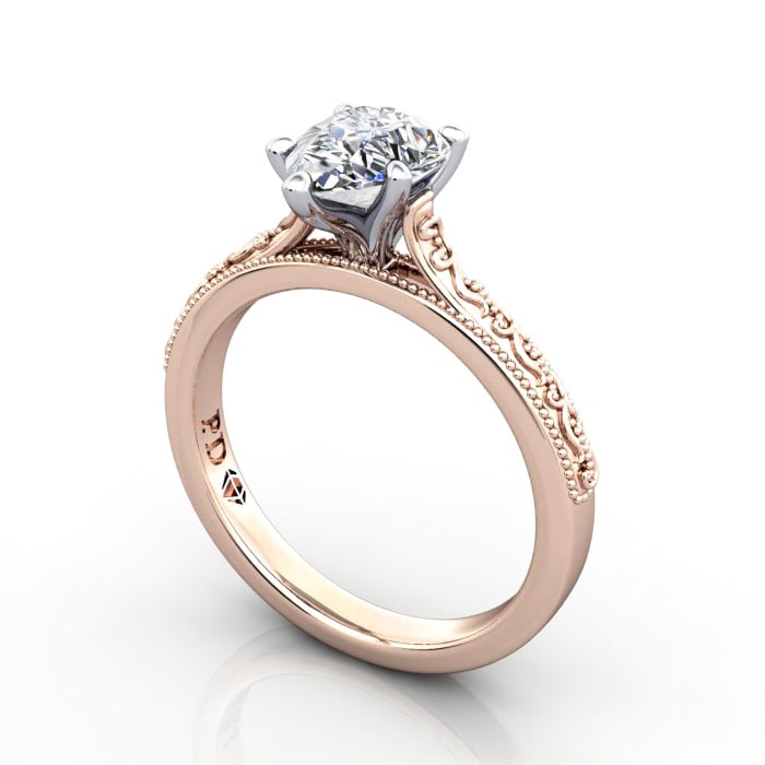 Pear Cut Solitaire Diamond Ring Rose Gold RS50 3D Pear Cut Solitaire Diamond Ring Rose Gold RS50 3D