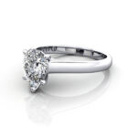 Pear Cut Solitaire Diamond Ring White Gold RS34 LF Pear Cut Solitaire Diamond Ring White Gold RS34 LF
