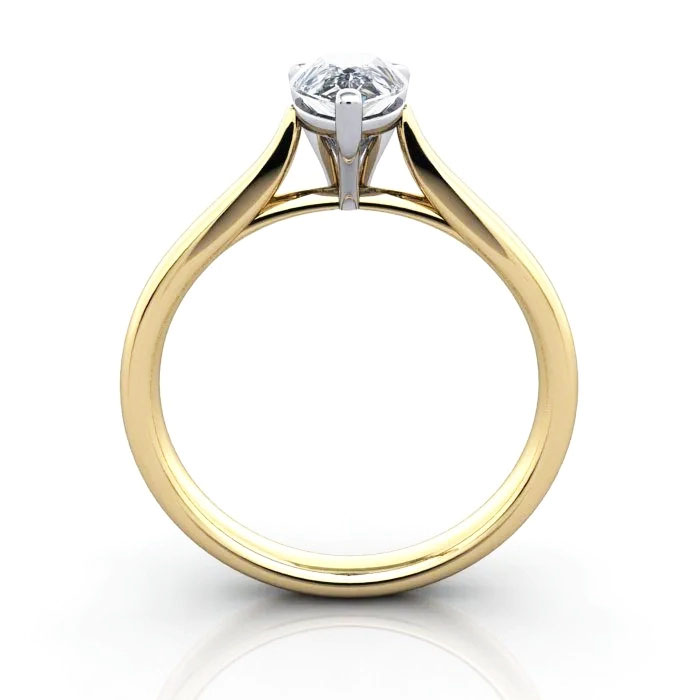 Pear Cut Solitaire Diamond Ring Yellow Gold RS41 TF Pear Cut Solitaire Diamond Ring Yellow Gold RS41 TF