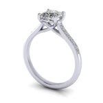 Princess Cut Solitaire Accent Diamond Ring Platinum RSA1 3D