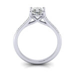 Princess Cut Solitaire Accent Diamond Ring Platinum RSA1 TF