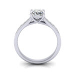 Princess Cut Solitaire Accent Diamond Ring Platinum RSA2 TF