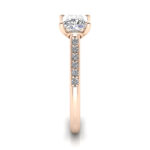 Princess Cut Solitaire Accent Diamond Ring Rose Gold RSA1 SV