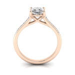 Princess Cut Solitaire Accent Diamond Ring Rose Gold RSA1 TF