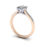 Princess Cut Solitaire Accent Diamond Ring Rose Gold RSA2 3D