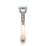 Princess Cut Solitaire Accent Diamond Ring Rose Gold RSA2 SV