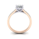 Princess Cut Solitaire Accent Diamond Ring Rose Gold RSA2 TF
