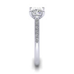 Princess Cut Solitaire Accent Diamond Ring White Gold RSA1 SV