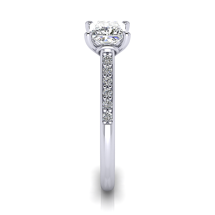 Princess Cut Solitaire Accent Diamond Ring White Gold RSA1 SV