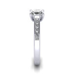 Princess Cut Solitaire Accent Diamond Ring White Gold RSA2 SV