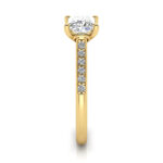 Princess Cut Solitaire Accent Diamond Ring Yellow Gold RSA1 SV