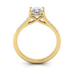 Princess Cut Solitaire Accent Diamond Ring Yellow Gold RSA1 TF