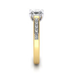 Princess Cut Solitaire Accent Diamond Ring Yellow Gold RSA2 SV