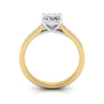 Princess Cut Solitaire Accent Diamond Ring Yellow Gold RSA2 TF