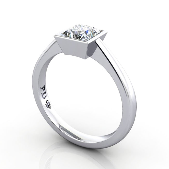 Princess Cut Solitaire Diamond Ring Platinum RS10 3D Princess Cut Solitaire Diamond Ring Platinum RS10 3D