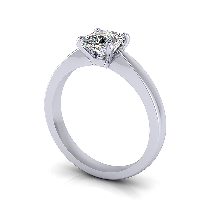 Princess Cut Solitaire Diamond Ring Platinum RS11 3D Princess Cut Solitaire Diamond Ring Platinum RS11 3D