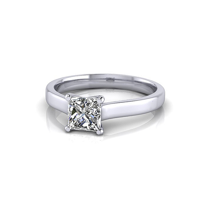Princess Cut Solitaire Diamond Ring Platinum RS12 LF Princess Cut Solitaire Diamond Ring Platinum RS12 LF
