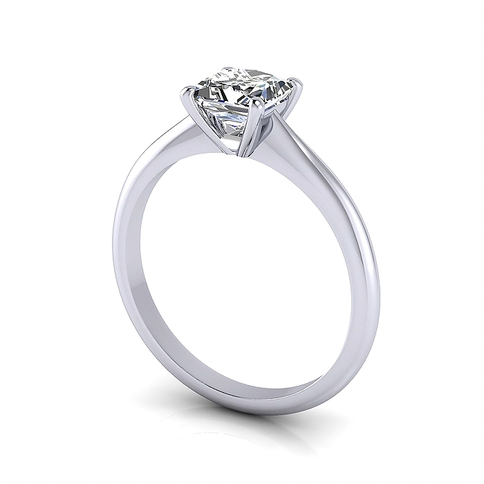 Princess Cut Solitaire Diamond Ring Platinum RS14 3D Princess Cut Solitaire Diamond Ring Platinum RS14 3D