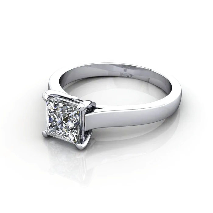 Princess Cut Solitaire Diamond Ring Platinum RS30 LF Princess Cut Solitaire Diamond Ring Platinum RS30 LF