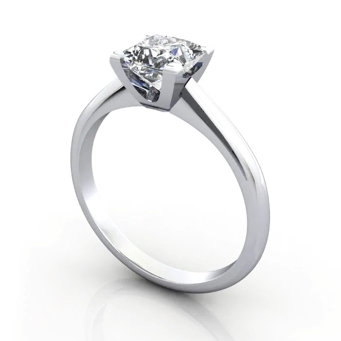 Princess Cut Solitaire Diamond Ring Platinum RS33 3D Princess Cut Solitaire Diamond Ring Platinum RS33 3D