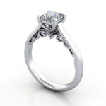 Princess Cut Solitaire Diamond Ring Platinum RS35 3D Princess Cut Solitaire Diamond Ring Platinum RS35 3D