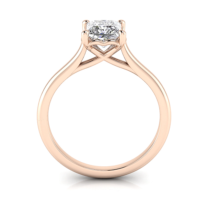 Princess Cut Solitaire Diamond Ring Rose Gold RS1 TF Princess Cut Solitaire Diamond Ring Rose Gold RS1 TF